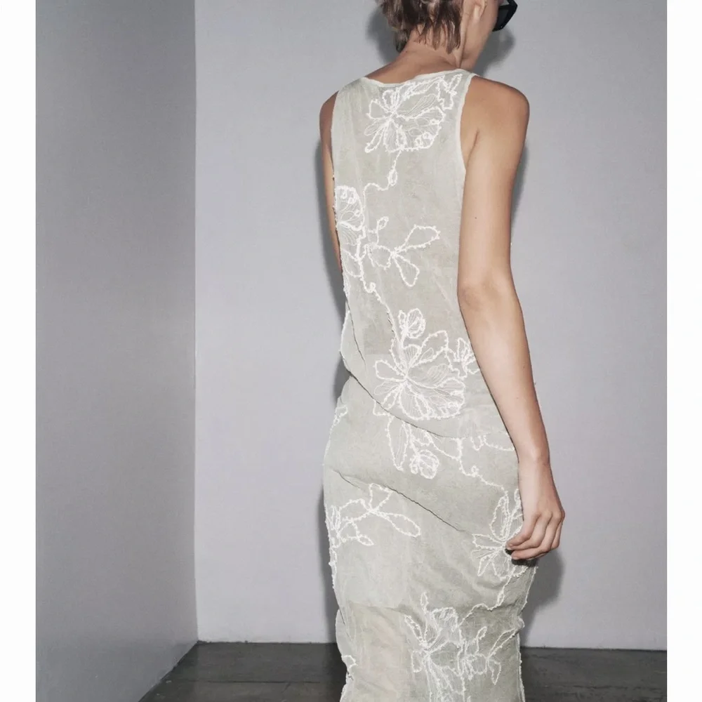 zara sheer embroidered top